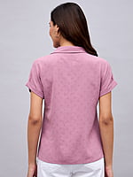 Pink Cuban Collar Top Pink Cuban Collar Top