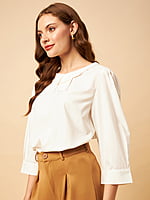 Blue Ruffled Top