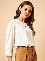 Blue Ruffled Top