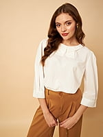 Blue Ruffled Top